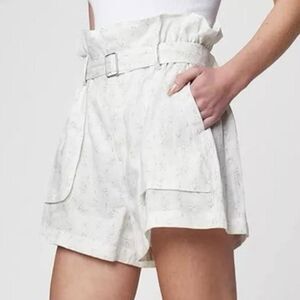 BlankNYC Linen Cottagecore Ditsy Floral High Waisted Belted Shorts Size …